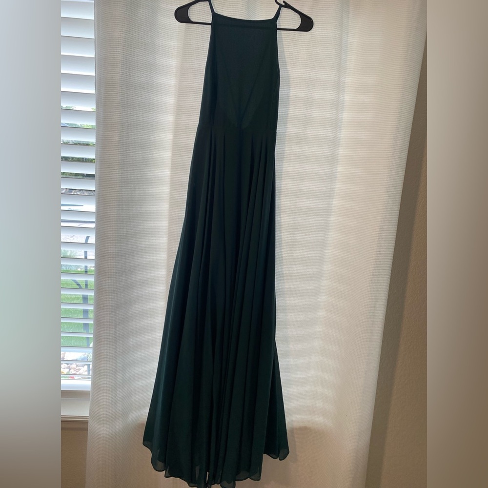 Lulu's Green Strapless Maxi Gown for Prom